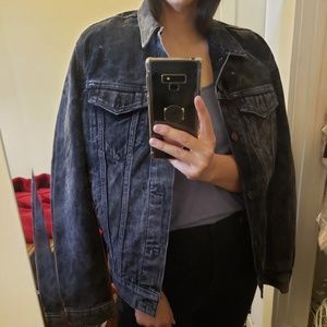 Levi's Jean Jacket black gray stonewashed Med